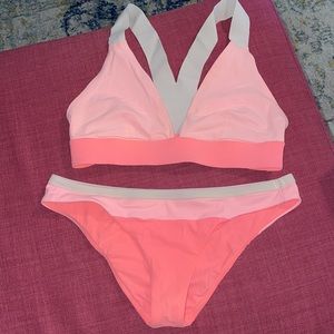 lululemon athletica Pink and White Bikini